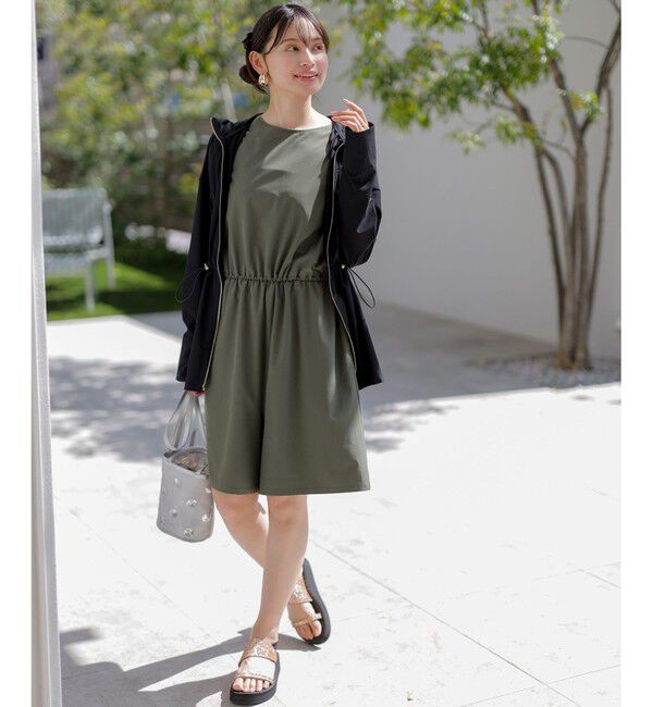 ANY SIS「【撥水・UVカット・洗える】ラッシュガードシリーズ ショートサロペット」|オールインワン|