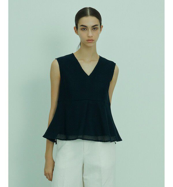 BEIGE,「PINE / ペプラムブラウス」|シャツ・ブラウス|Navy