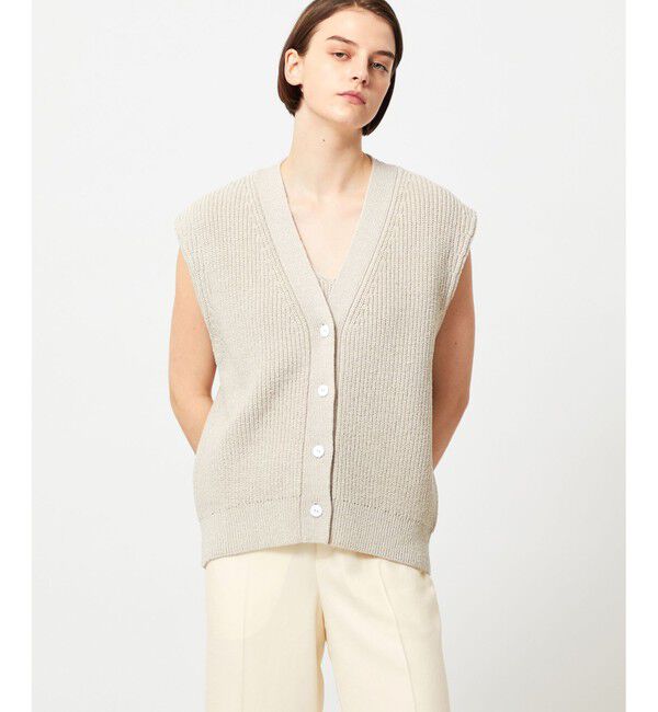 BEIGE,「COME / ジレカーディガン」|カーディガン|Flax