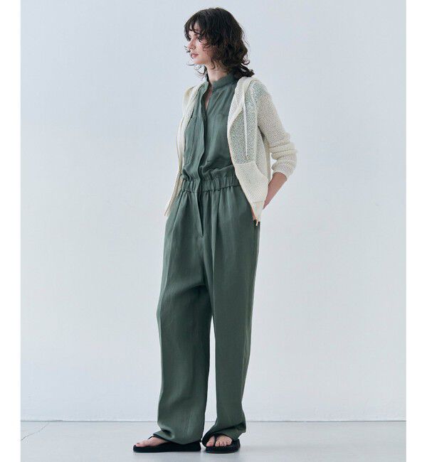 BEIGE,「【洗える】OPTICAL / ペーパーヤーンフーディージップニット」|パーカー|