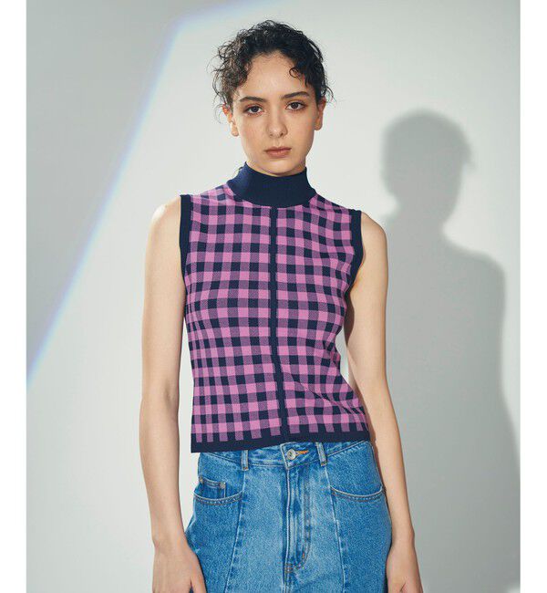 Diagram「チェックショートニットトップ」|ニット・セーター|