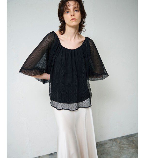 Grace Class「レイヤードチュールトップ」|Tシャツ・カットソー|ブラック