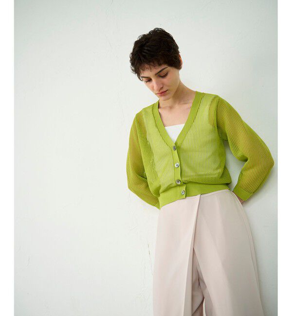 Diagram「メッシュニットカーディガン」|カーディガン|グリーン