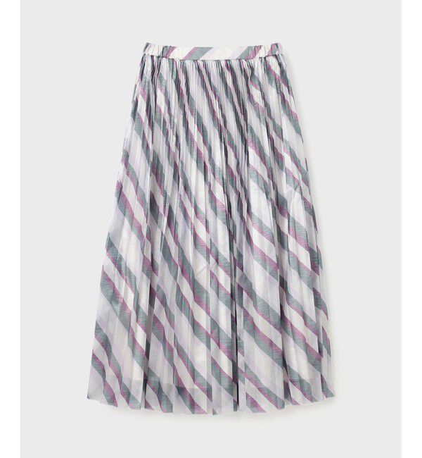 GRACE CONTINENTAL「ラメラインプリーツスカート」|フレア|