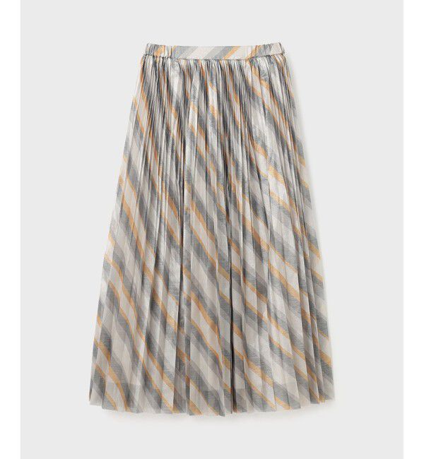 GRACE CONTINENTAL「ラメラインプリーツスカート」|フレア|