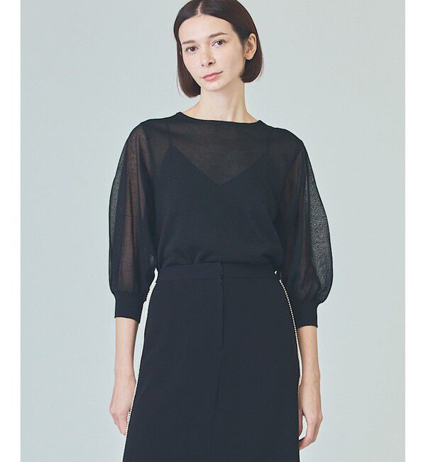  「ラメシアーニットトップ」|ニット・セーター|ブラック