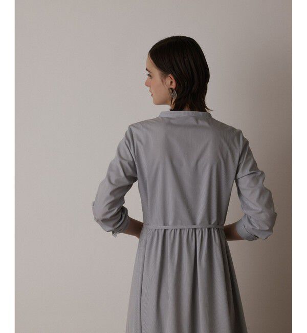  「ストライプ刺繍ワンピース」|ワンピース|