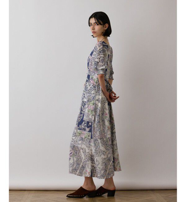 GRACE CONTINENTAL「スカーフプリントドレス」|ワンピース|