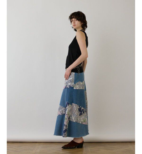 GRACE CONTINENTAL「スカーフコンビデニムスカート」|スカート|