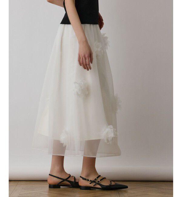 GRACE CONTINENTAL「メッシュフラワースカート」|スカート|