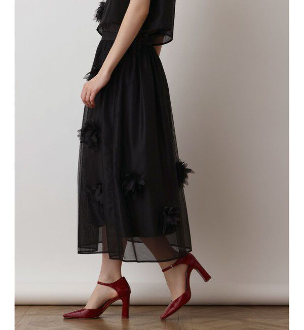 GRACE CONTINENTAL「メッシュフラワースカート」|スカート|