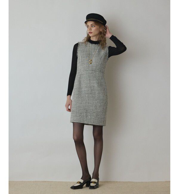 GRACE CONTINENTAL「ツイードタイトワンピース」|ワンピース|ホワイト