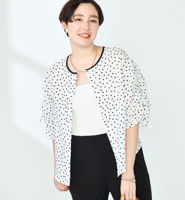 NOLLEY'S「ポコポコサッカー2WAYブラウス」|シャツ・ブラウス|