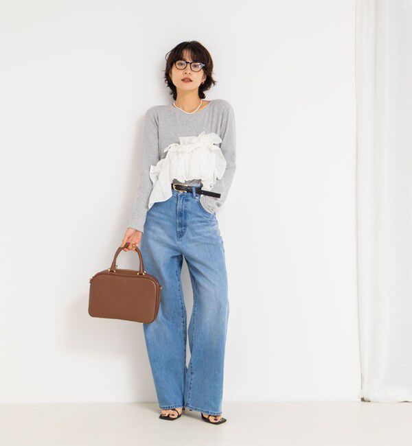 Rie Miller「3WAYリブフリルロンT」|Tシャツ・カットソー|