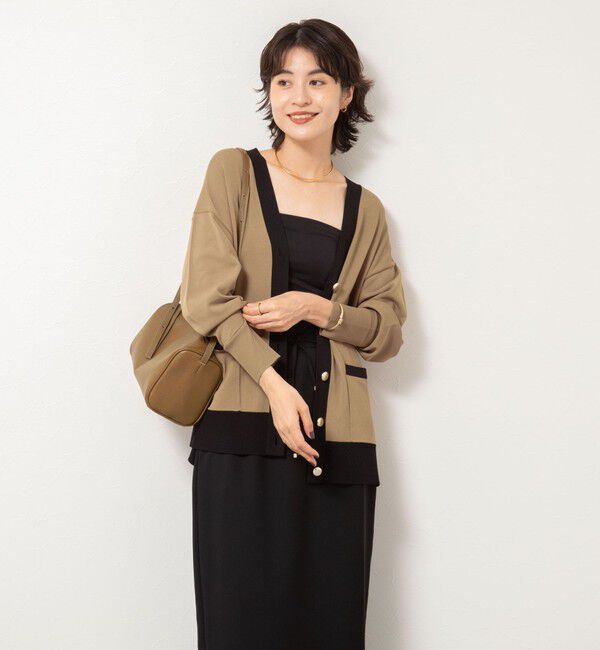 NOLLEY'S sophi「《手洗い可能》マルチファンクション配色Vネックカーディガン」|カーディガン|