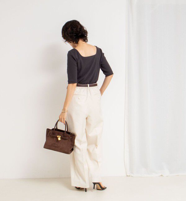 NOLLEY'S「ベアテレコ5分袖2WAYプルオーバーカットソー」|Tシャツ・カットソー|