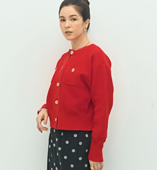 NOLLEY'S「《手洗い可能》鹿の子編みクルーネックカーディガン」|カーディガン|