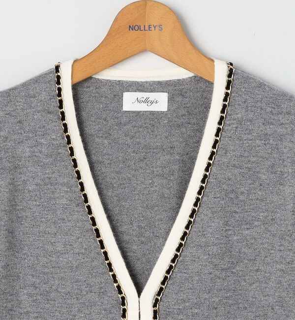 NOLLEY'S「チェーンブレード長めVネックカーディガン」|カーディガン|