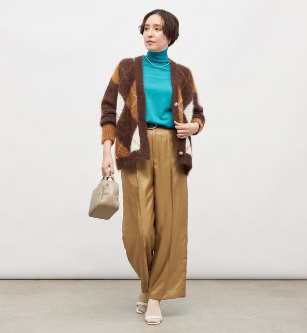 Laraaji「モヘアインターシャアーガイルVネックカーディガン」|カーディガン|