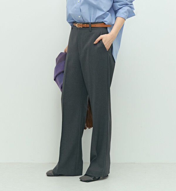 NOLLEY'S sophi「《セットアップ対応》ウォッシャブルソフトシャンブレーセミフレアパンツ」|その他|