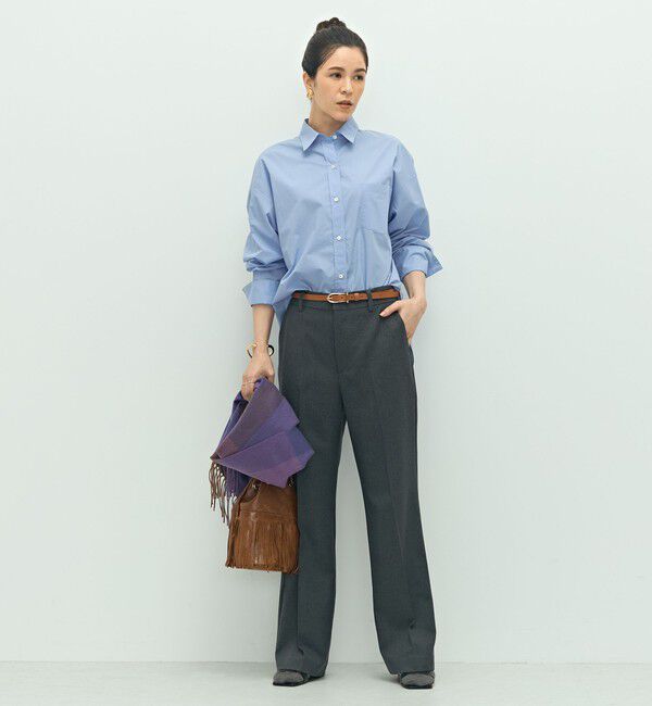 NOLLEY'S sophi「《セットアップ対応》ウォッシャブルソフトシャンブレーセミフレアパンツ」|その他|