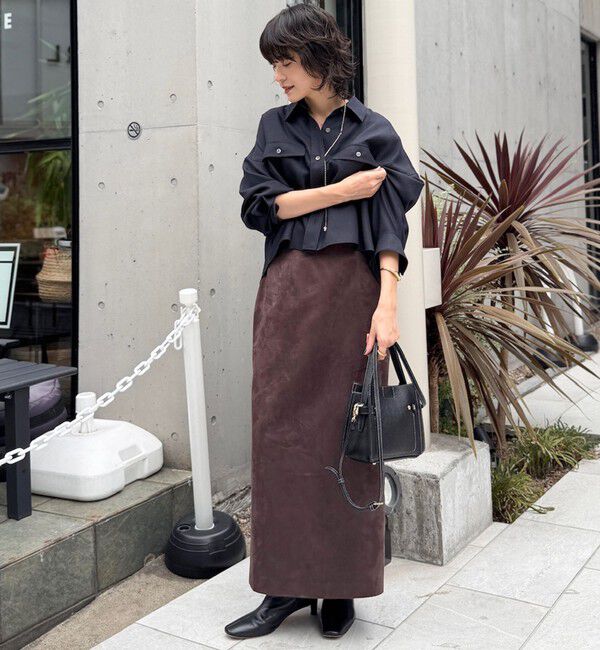 NOLLEY'S sophi「《セットアップ対応》フェイクスエードハイウエストタイトスカート」|スカート|