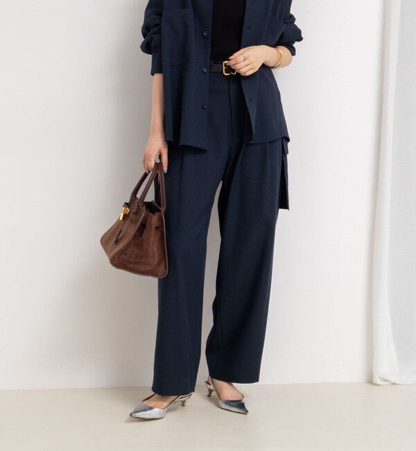 Rie Miller「《セットアップ対応》ウォッシャブルソフトカーゴパンツ」|カーゴ|ネイビー