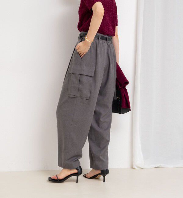 Rie Miller「《セットアップ対応》ウォッシャブルソフトカーゴパンツ」|カーゴ|