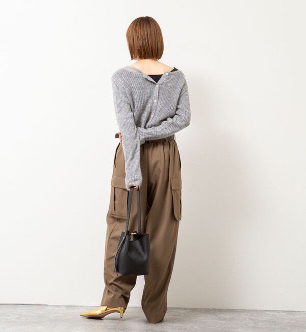Rie Miller「シアーモヘヤ2WAYリブボートネックカーディガン」|カーディガン|