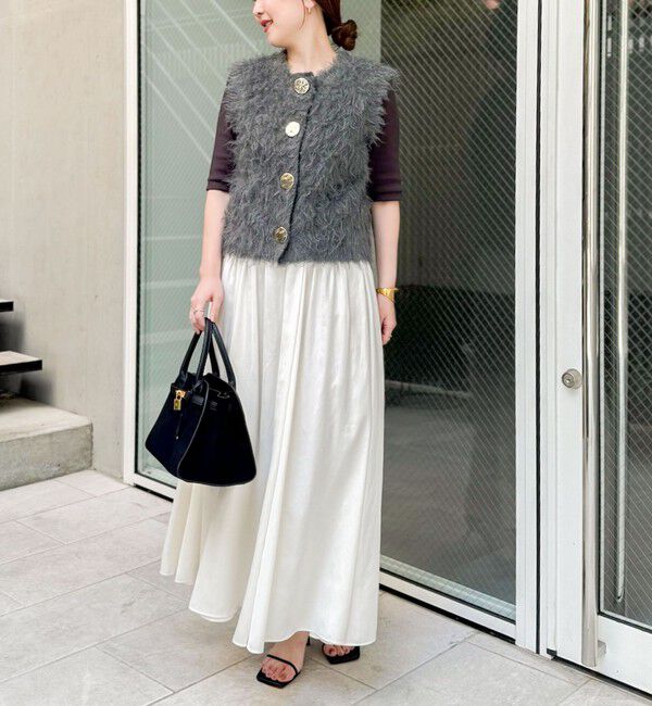 NOLLEY'S sophi「ウォッシャブルレザーサテンギャザースカート」|スカート|