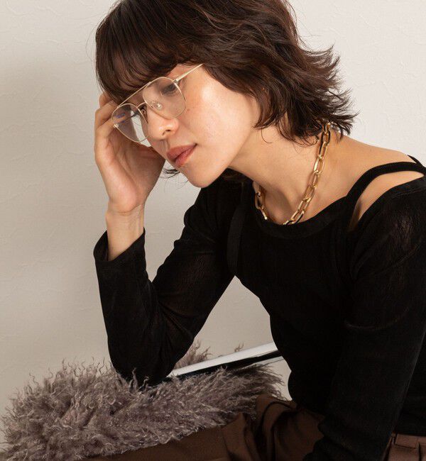 MAQWEL「【MAQWEL/マクウェル】ウォッシャブルベロアレイヤードトップス」|Tシャツ・カットソー|