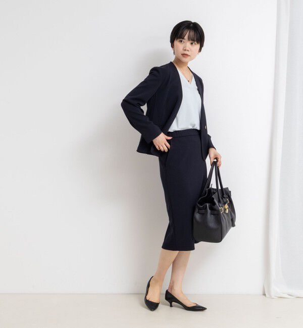 NOLLEY'S sophi「《セットアップ対応》ウォッシャブルカットジョーゼットノーカラージャケット」|ノーカラージャケット|