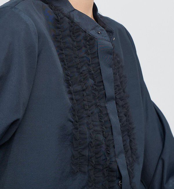 NOLLEY'S「ウォッシャブル前チュールフリルブラウス」|シャツ・ブラウス|