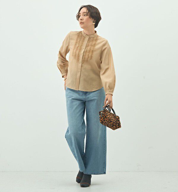 NOLLEY'S「ウォッシャブル前チュールフリルブラウス」|シャツ・ブラウス|