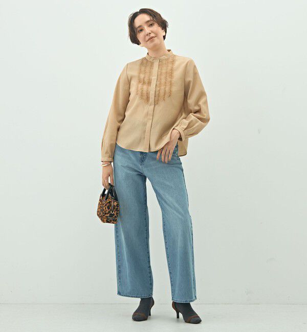 NOLLEY'S「ウォッシャブル前チュールフリルブラウス」|シャツ・ブラウス|