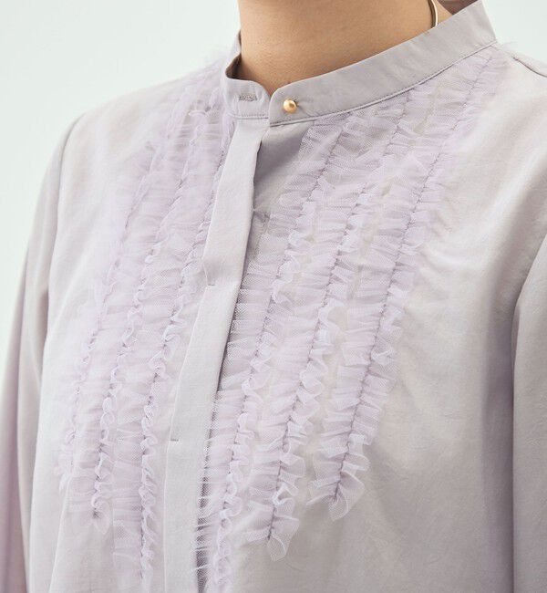 NOLLEY'S「ウォッシャブル前チュールフリルブラウス」|シャツ・ブラウス|