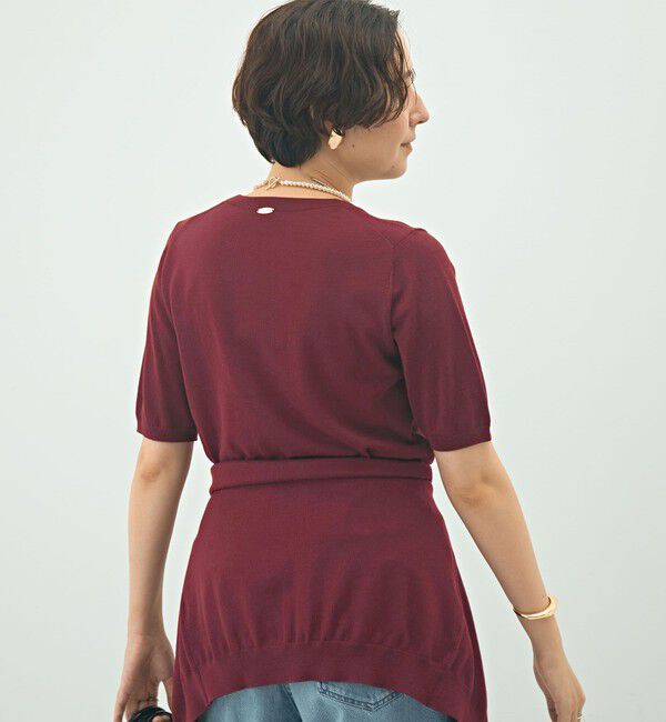 NOLLEY'S sophi「《アンサンブル対応》《手洗い可能》ウール100％5分袖プルオーバーニット」|ニット・セーター|