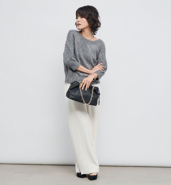 NOLLEY'S sophi「キラキラフェザー2WAY5分袖プルオーバーニット」|カーディガン|