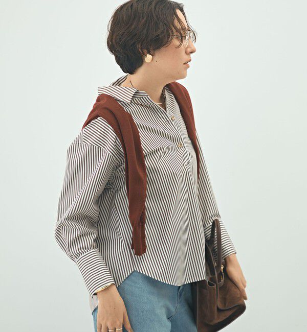 NOLLEY'S sophi「ウォッシャブルブロードメタル釦スキッパーシャツ」|シャツ・ブラウス|