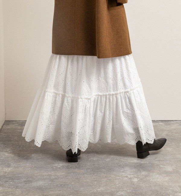 MAQWEL「【MAQWEL/マクウェル】《セットアップ対応》ウォッシャブルエンブロイダリーレーススカート」|スカート|