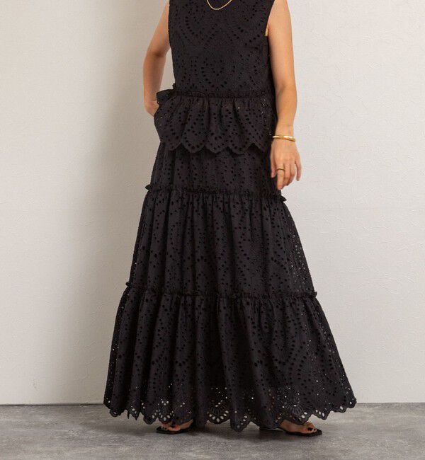 MAQWEL「【MAQWEL/マクウェル】《セットアップ対応》ウォッシャブルエンブロイダリーレーススカート」|スカート|