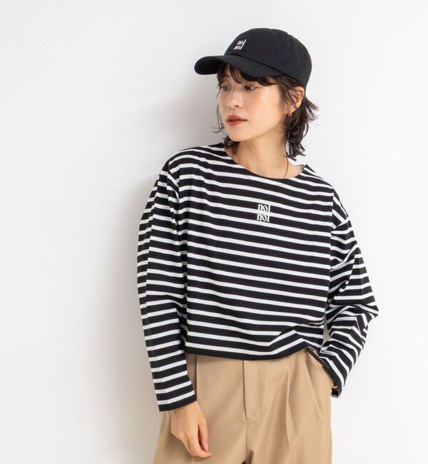 NOLLEY'S「nolnol ウォッシャブルMVSシルケットボーダーショートT」|Tシャツ・カットソー|