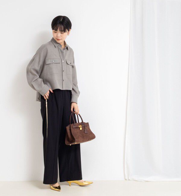 NOLLEY'S sophi「ウォッシャブルウール混ビエラショートシャツ」|シャツ・ブラウス|