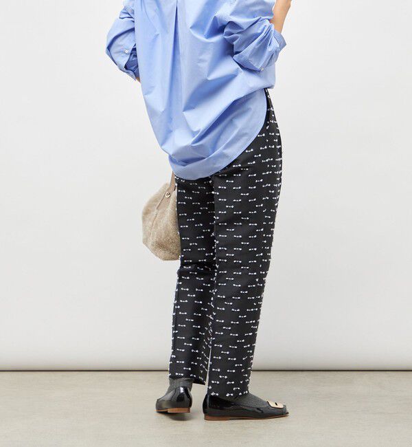 NOLLEY'S「《セットアップ対応》ウォッシャブルリボンジャガードタックテーパードパンツ」|その他|