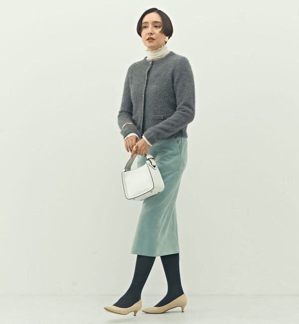 NOLLEY'S「ウォッシャブルストレッチスエード切替タイトスカート」|タイト|