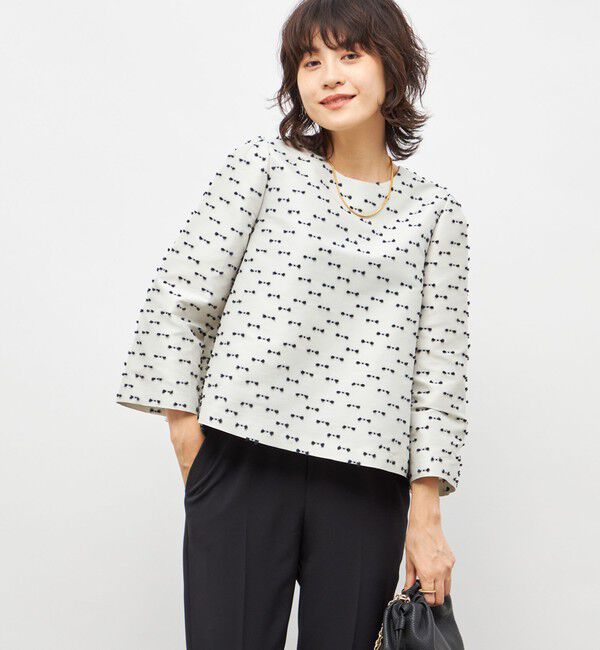 NOLLEY'S「《セットアップ対応》ウォッシャブルリボンジャガード2WAYブラウス」|シャツ・ブラウス|