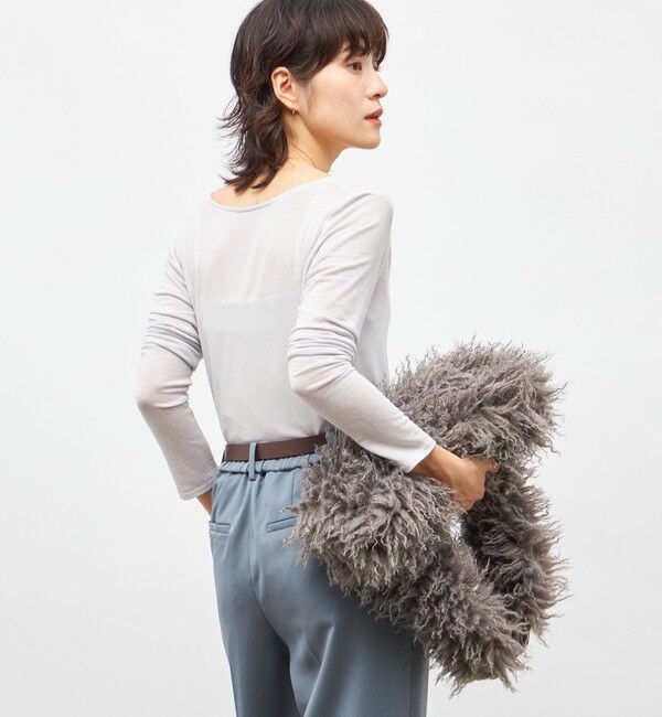 NOLLEY'S sophi「ウォッシャブルカシミヤシルクシアーラメドレープロンT」|Tシャツ・カットソー|