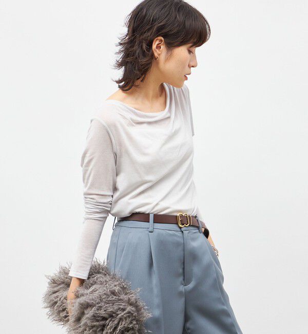 NOLLEY'S sophi「ウォッシャブルカシミヤシルクシアーラメドレープロンT」|Tシャツ・カットソー|