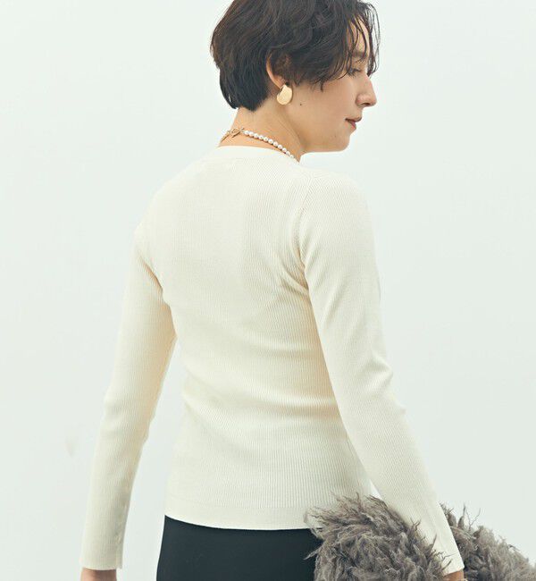 NOLLEY'S sophi「《アンサンブル対応》《手洗い可能》カシミヤ混リブVネックカーディガン」|カーディガン|