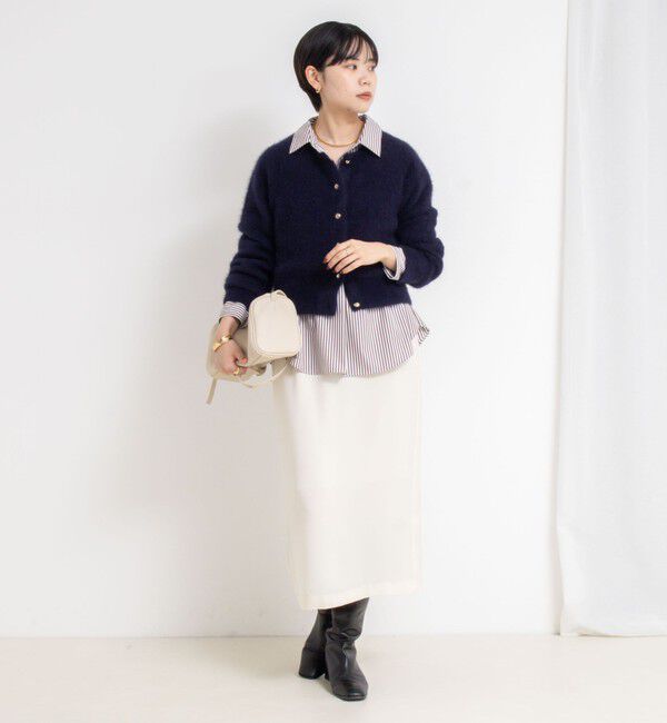 NOLLEY'S sophi「ヘアリーメタル釦クルーネックカーディガン」|カーディガン|